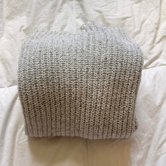 gap Marled white and beige open front knit cardigan size medium coastal boho - Picture 7 of 8